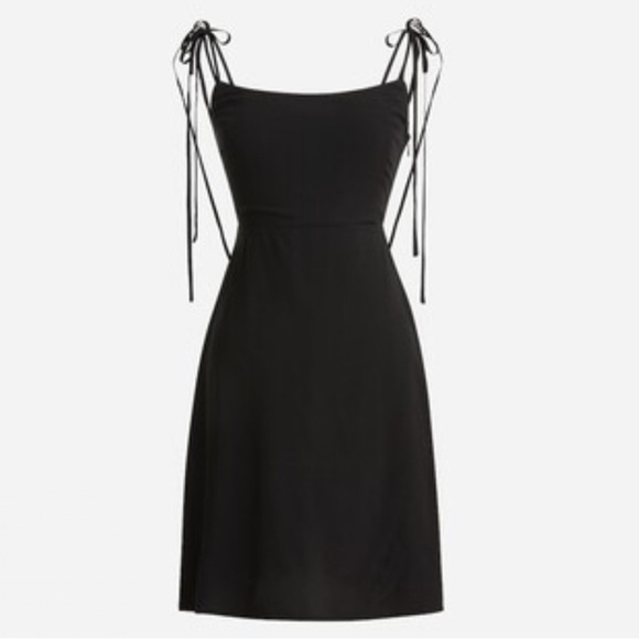 NWT J. Crew Kuaui Tie Strap Mini Dress in Black - Picture 2 of 7
